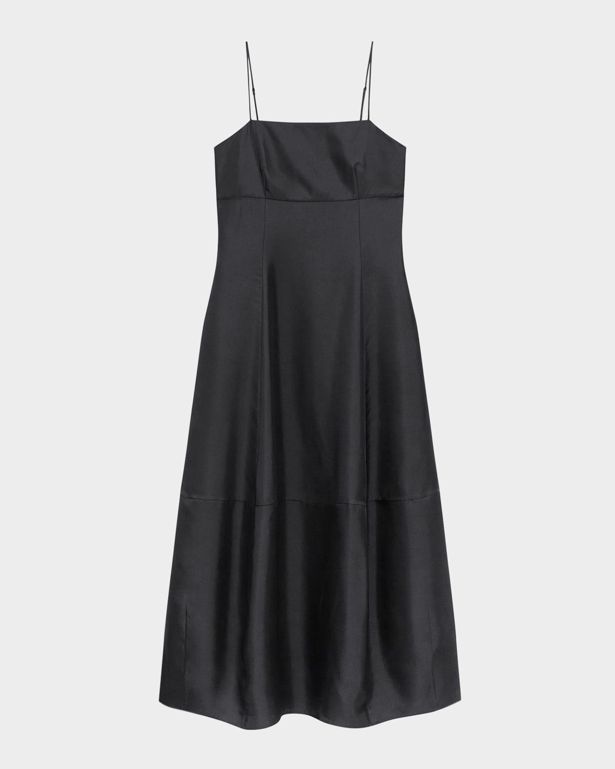 sleeveless silk-twill dress