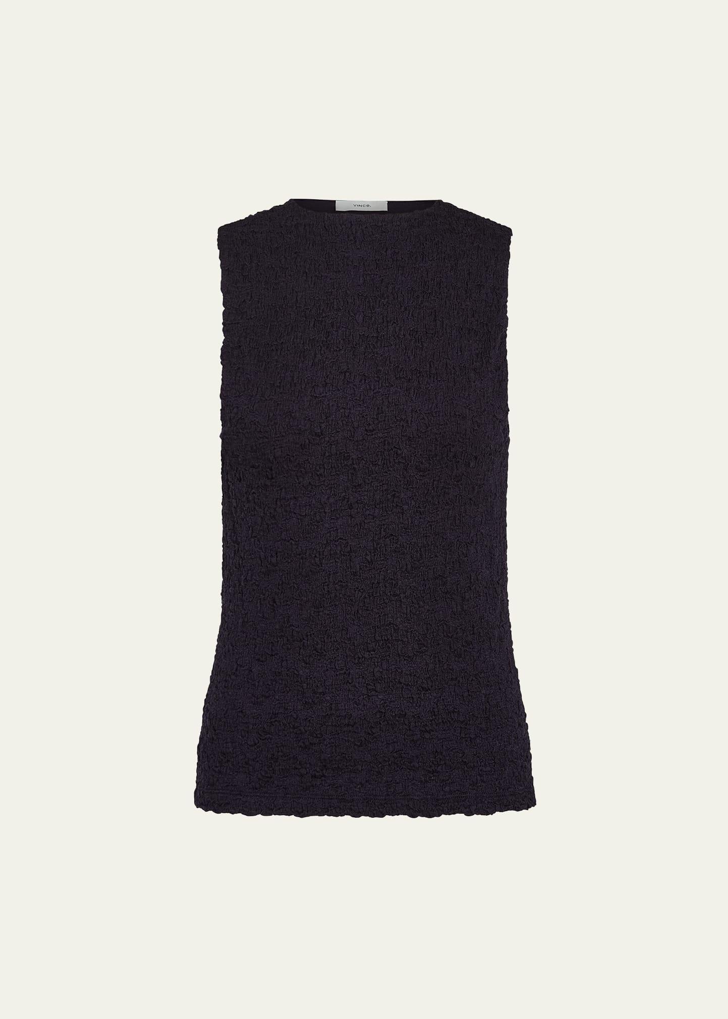 sleeveless smocked top