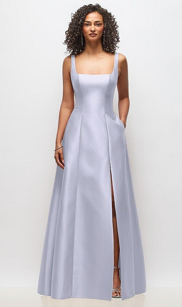 sleeveless square-neck princess line gown with pockets