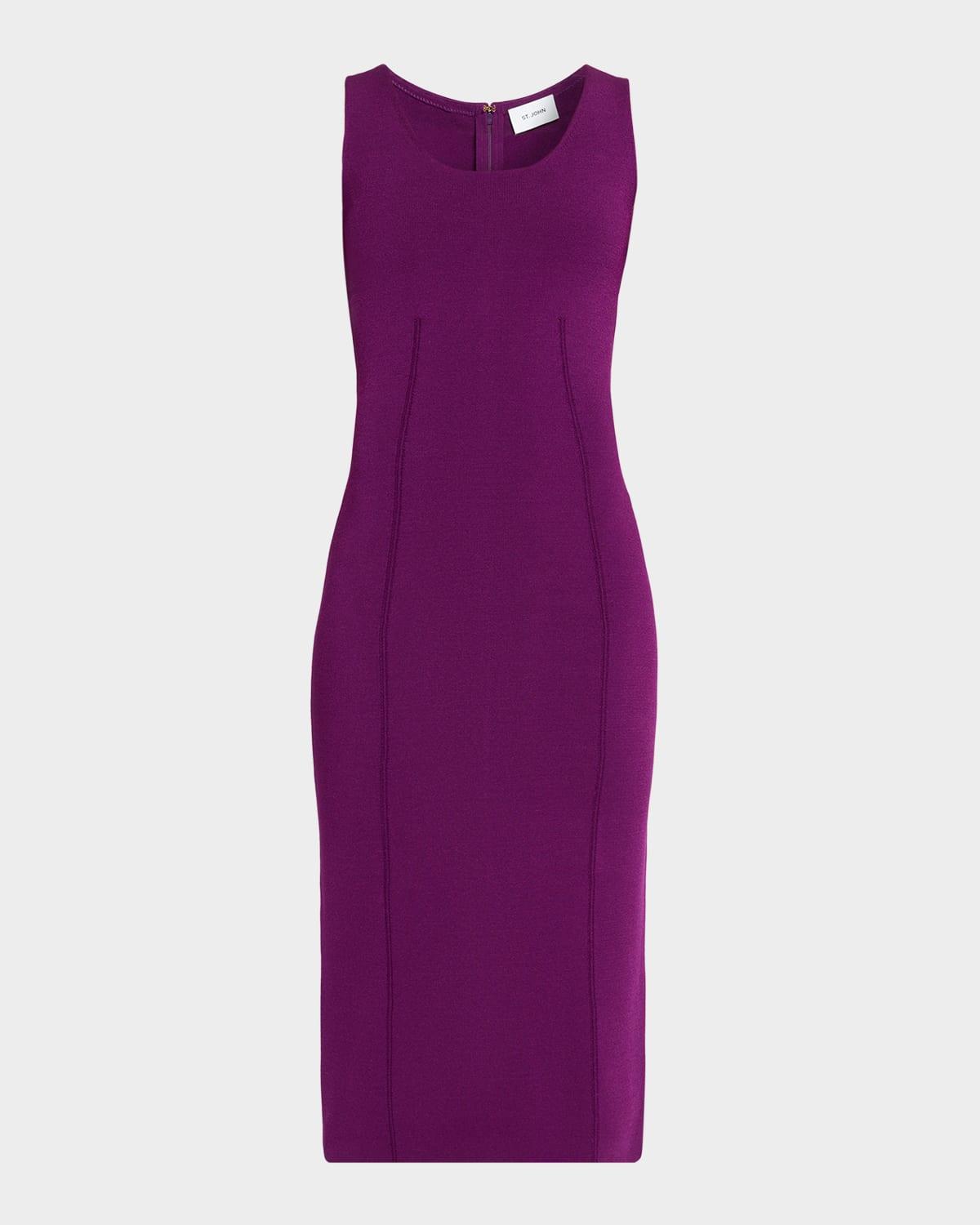 sleeveless stretch crepe knit dress