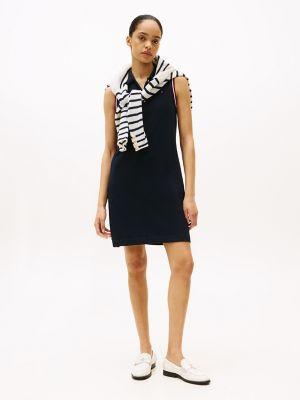 sleeveless stretch pique polo dress