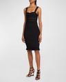 sleeveless stretch viscose banded corset dress