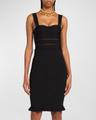 sleeveless stretch viscose banded corset dress