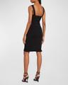 sleeveless stretch viscose banded corset dress