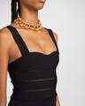 sleeveless stretch viscose banded corset dress