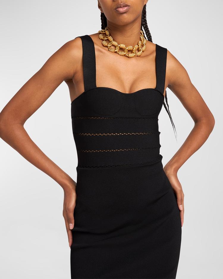 sleeveless stretch viscose banded corset dress