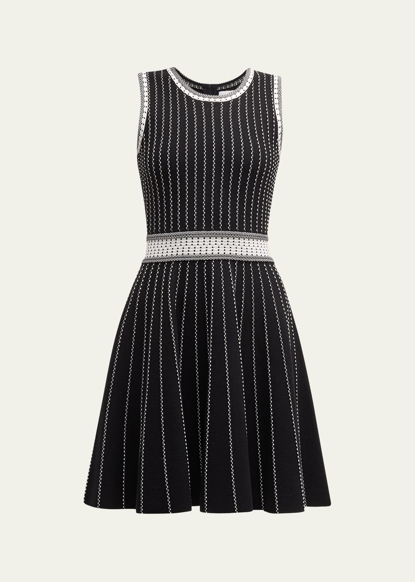 sleeveless striped knit mini dress