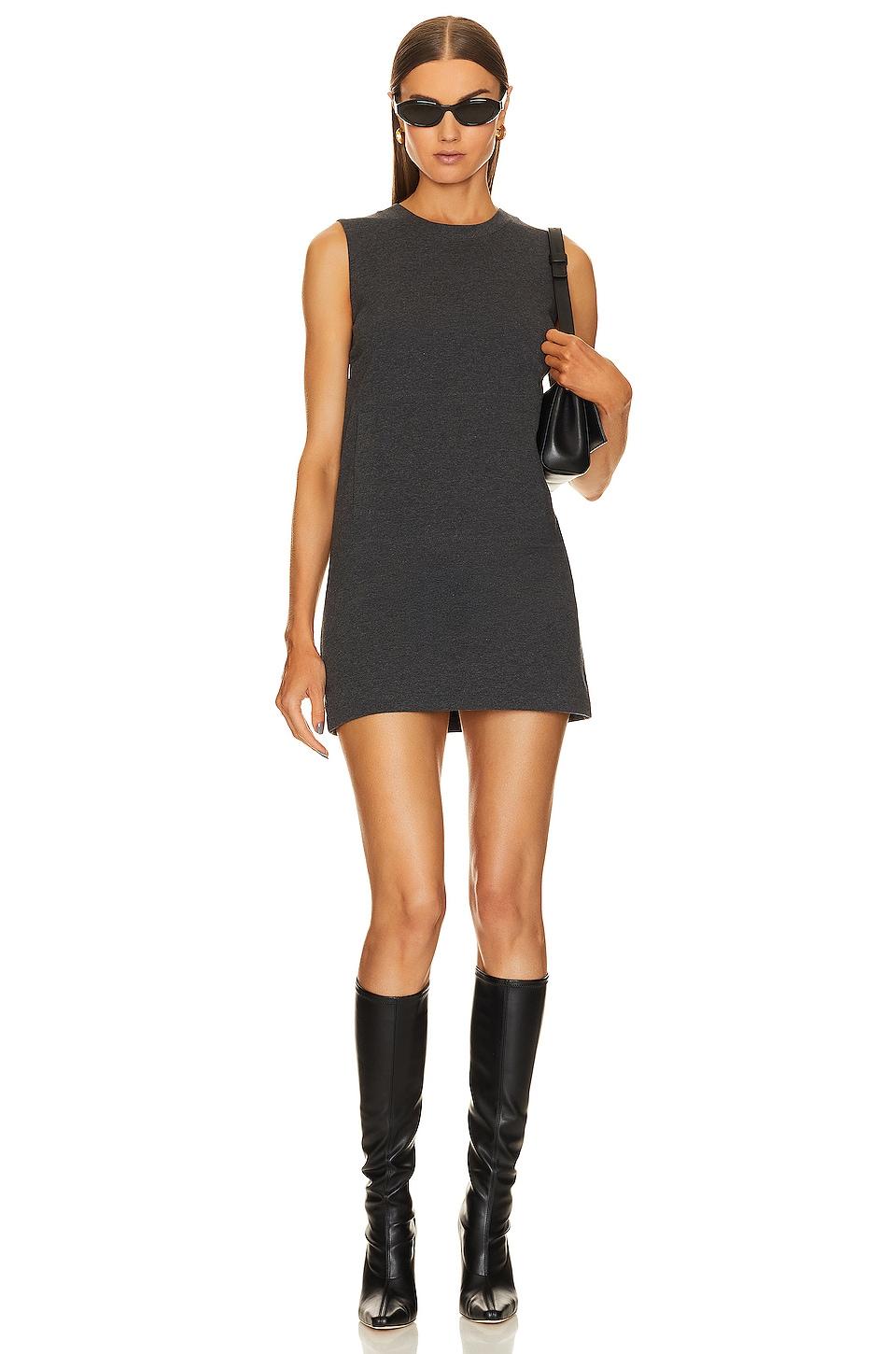 sleeveless tailored terry mini dress