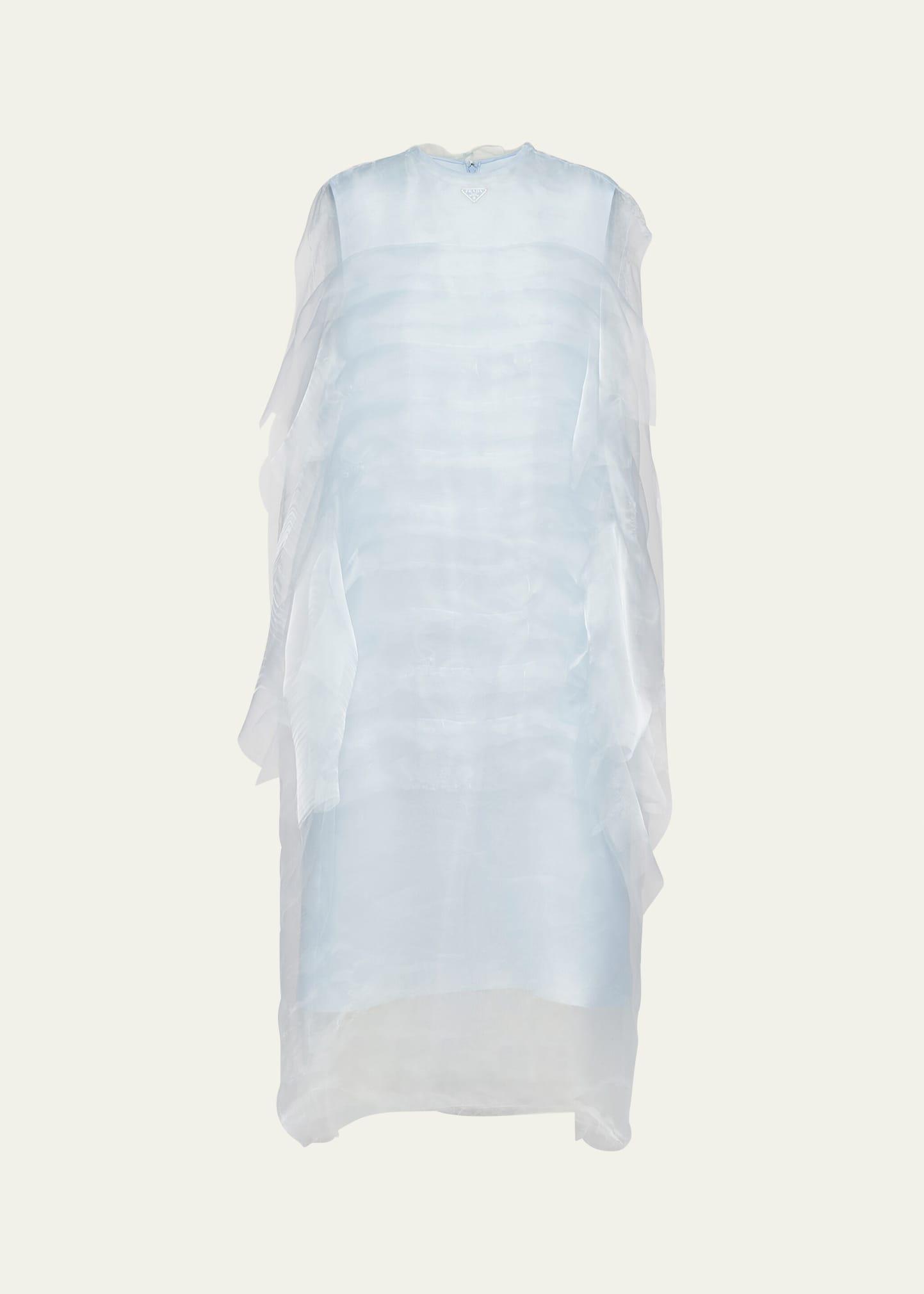 sleeveless technical voile dress