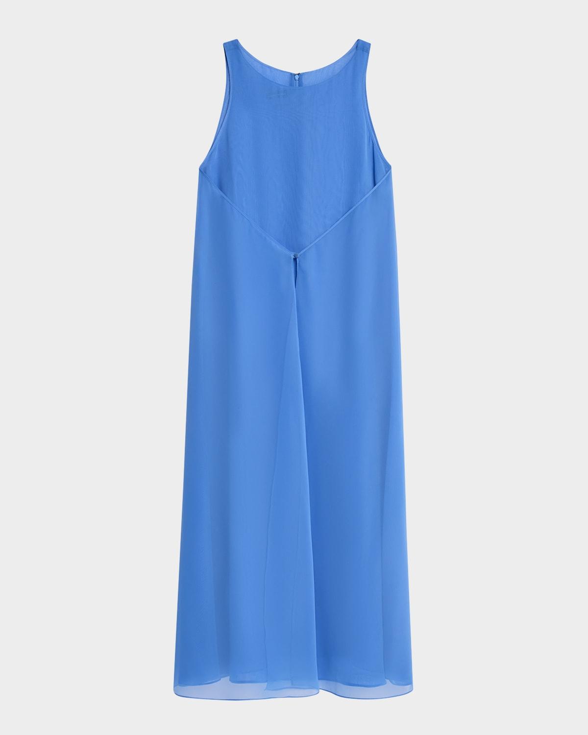 sleeveless techno georgette maxi dress