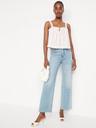sleeveless textured-dobby top