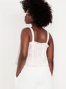sleeveless textured-dobby top