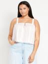 sleeveless textured-dobby top