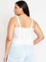 sleeveless textured-dobby top