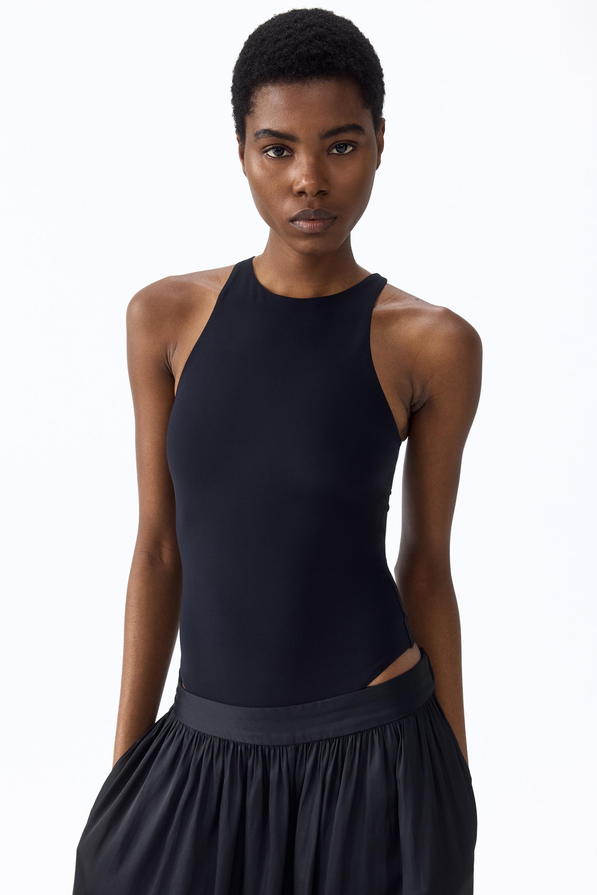 sleeveless thong bodysuit