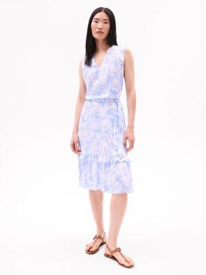 sleeveless tiered floral midi dress