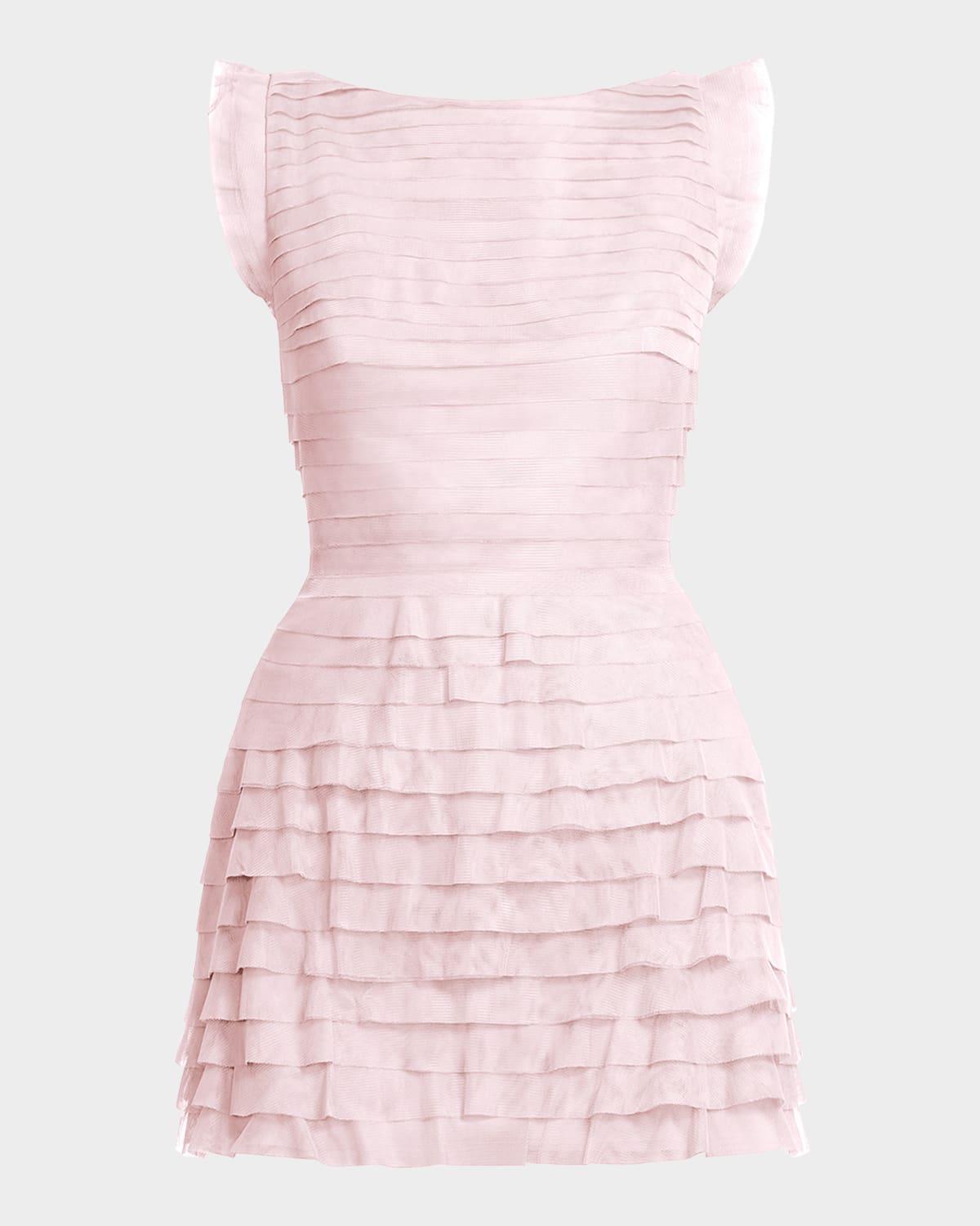sleeveless tiered tulle mini dress
