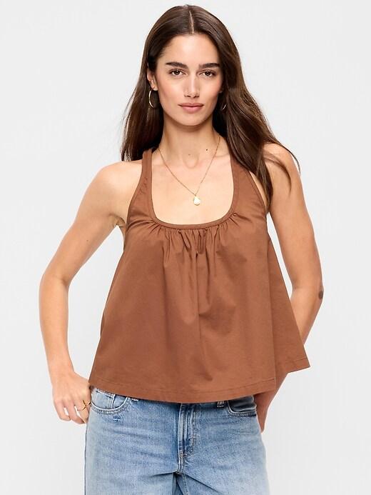 sleeveless trapeze tank top