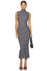 sleeveless turtleneck fishtail dress