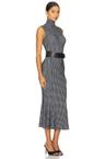 sleeveless turtleneck fishtail dress