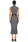 sleeveless turtleneck fishtail dress