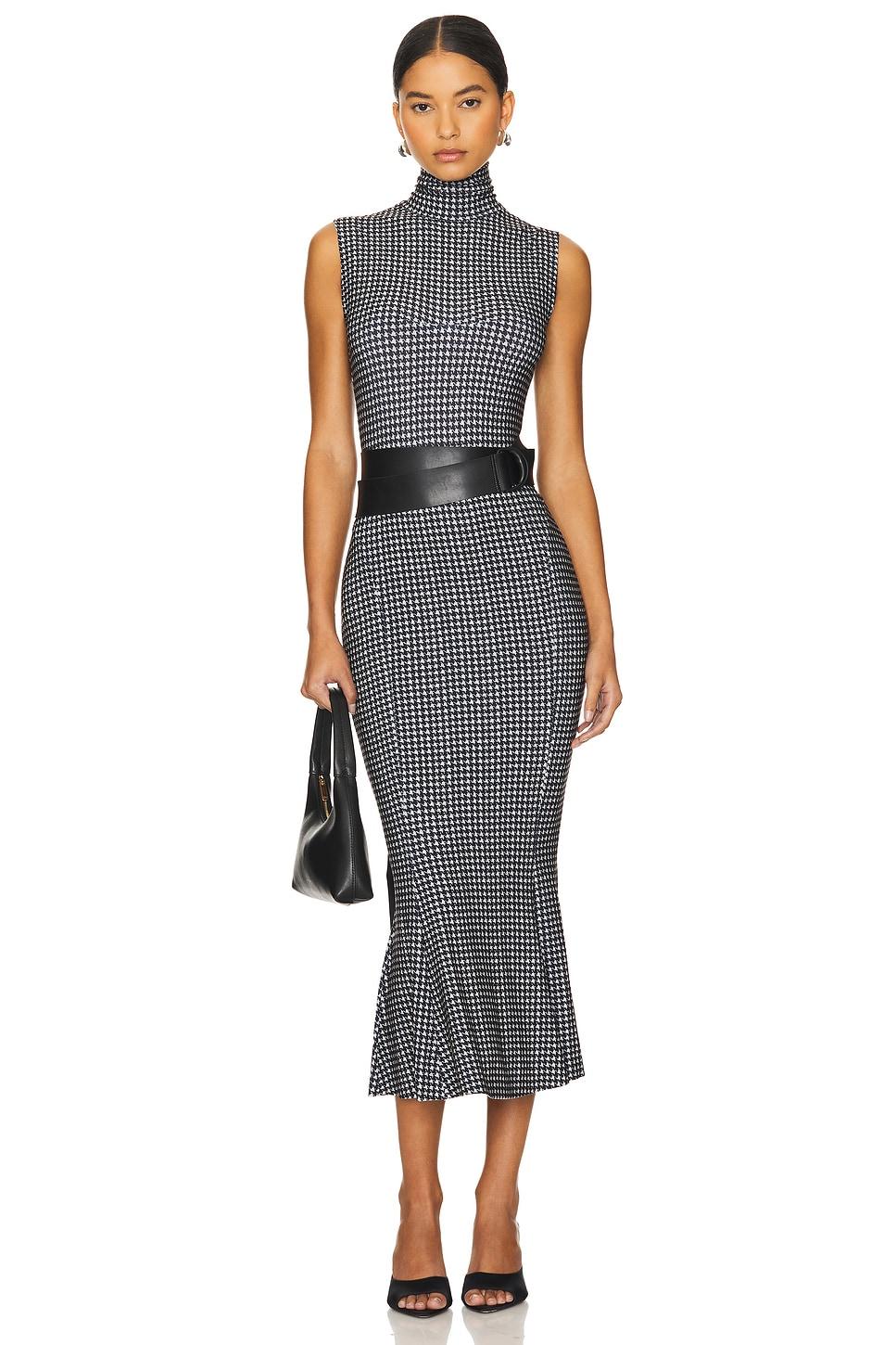 sleeveless turtleneck fishtail dress