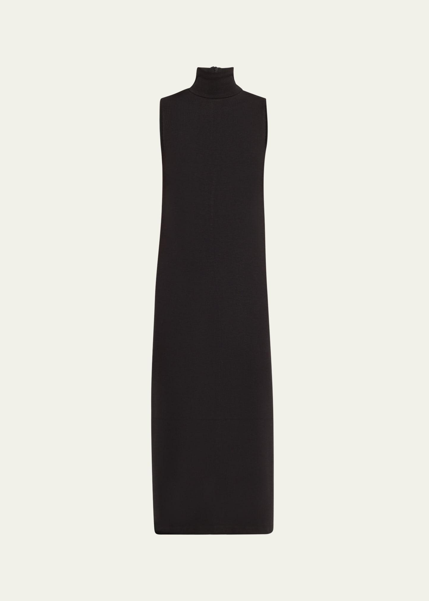 sleeveless turtleneck midi dress