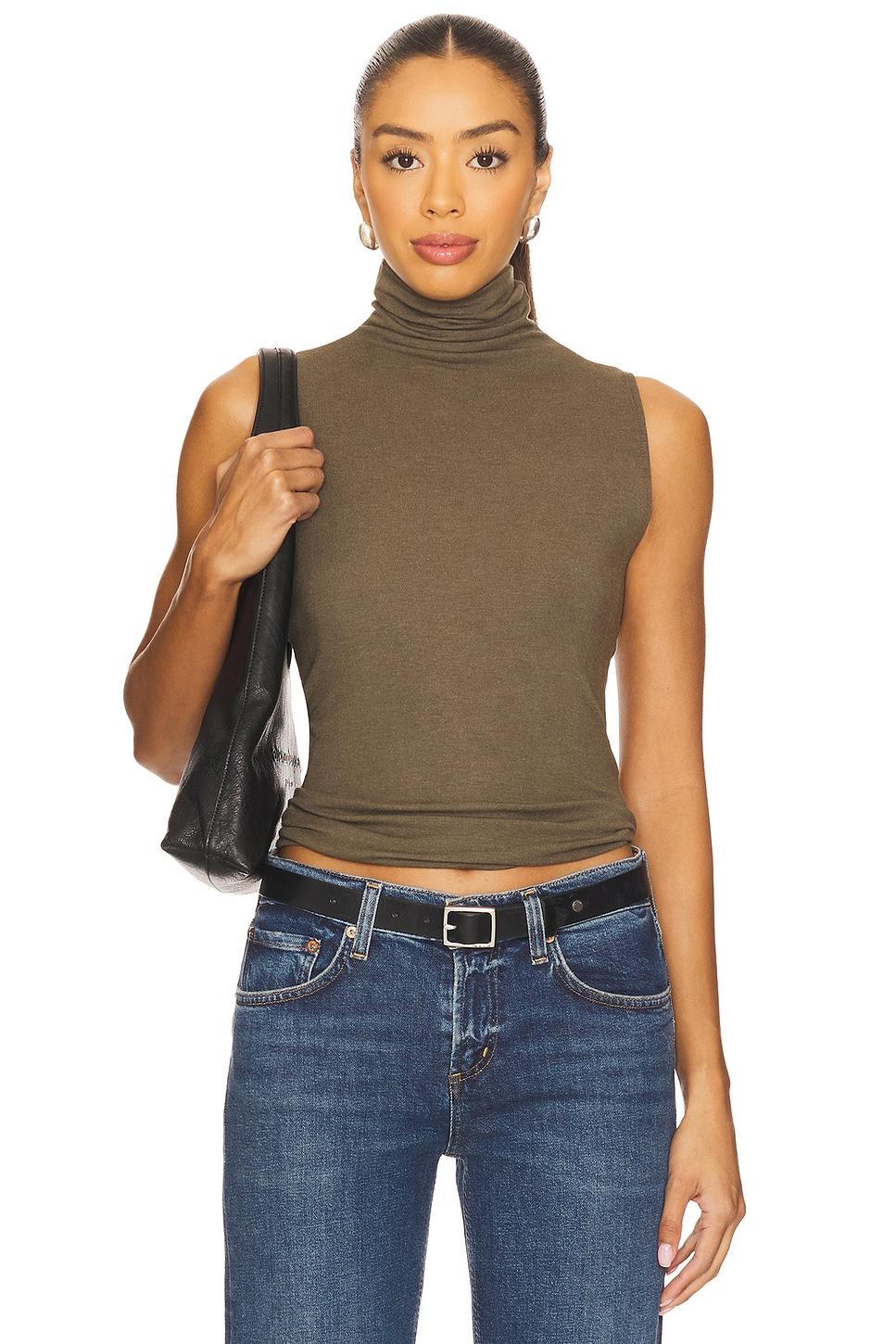 sleeveless turtleneck top