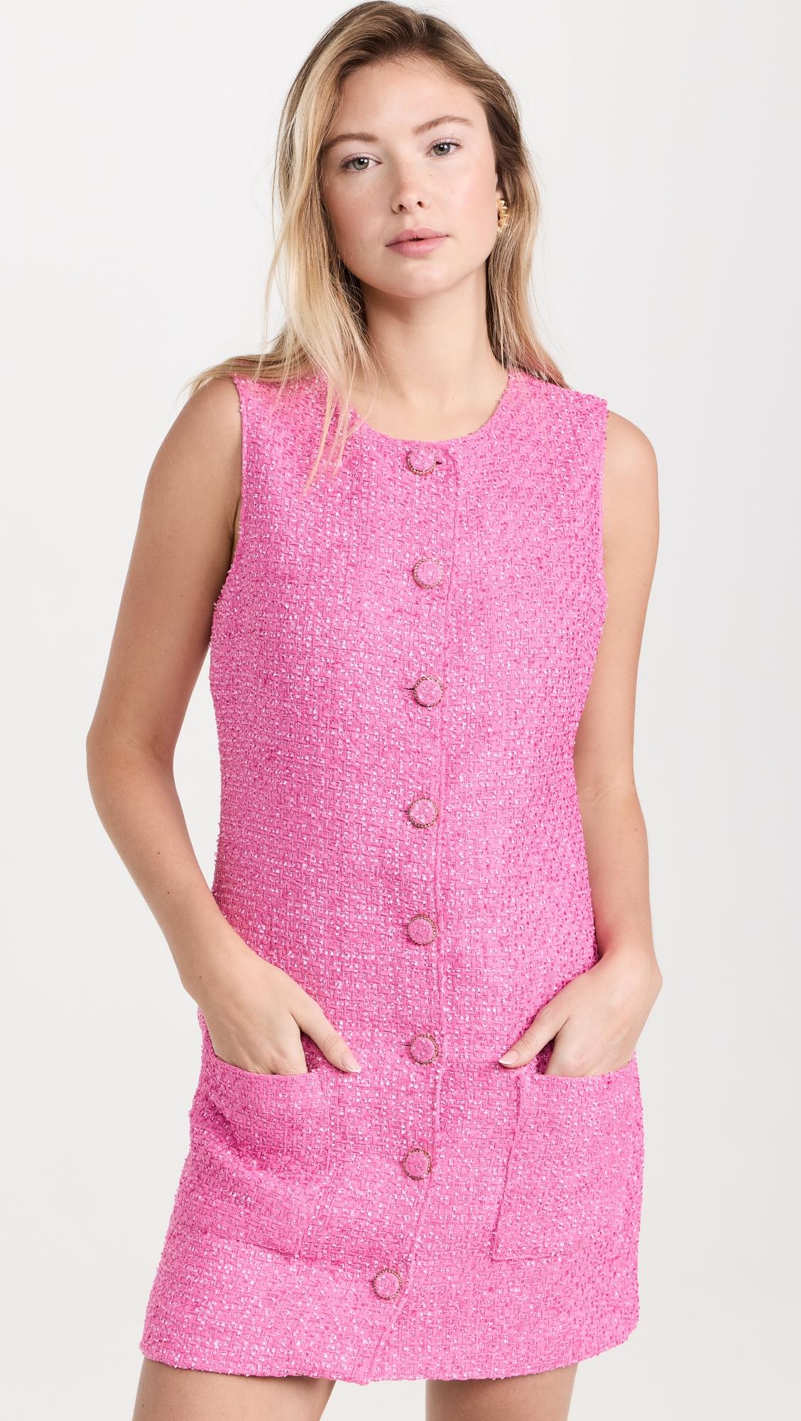 sleeveless tweed mini dress