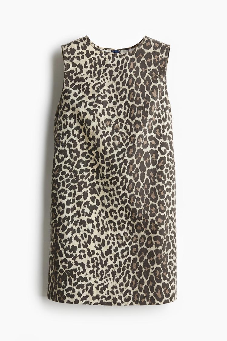 sleeveless twill dress