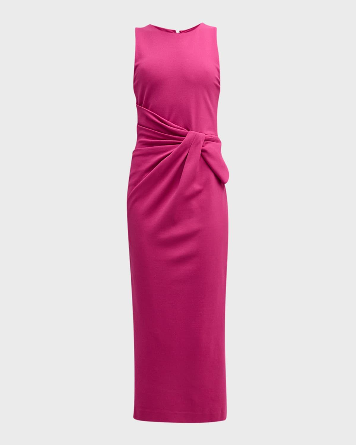 sleeveless twist-front jersey midi dress