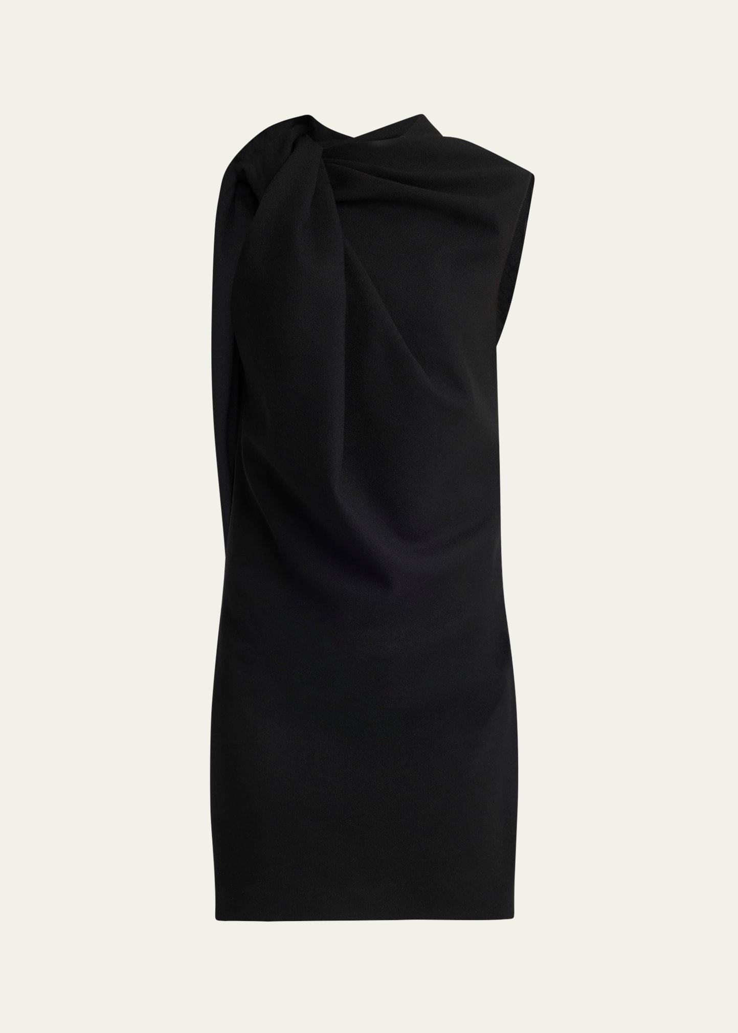 sleeveless twist-neck mini dress