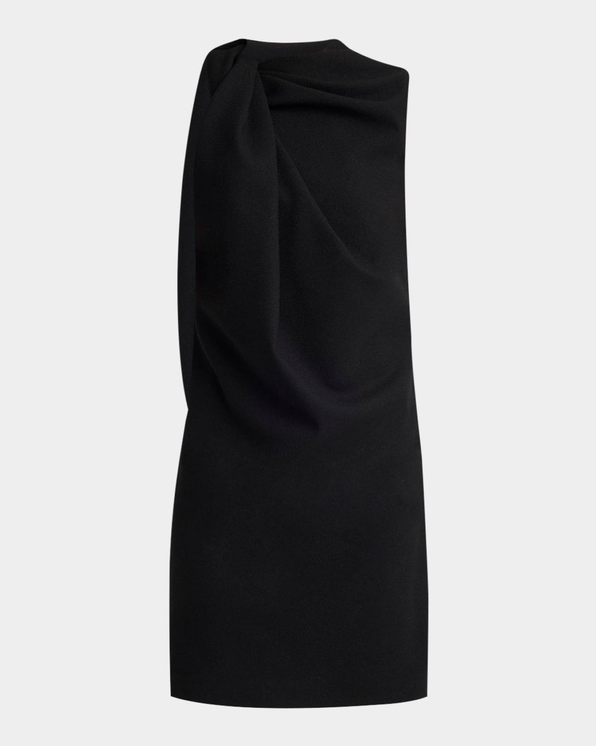 sleeveless twist-neck mini dress