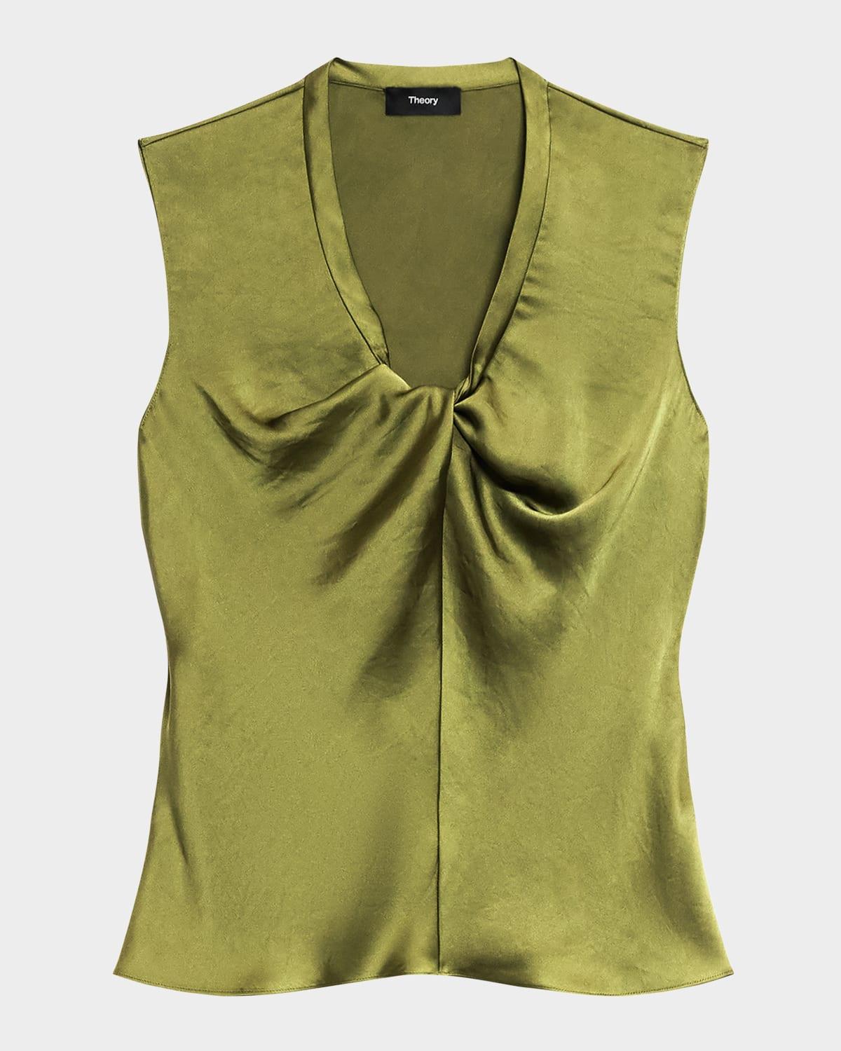 sleeveless twisted scoop-neck top
