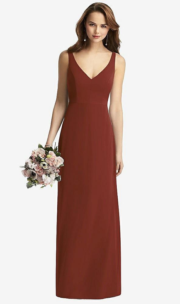 sleeveless v-back long trumpet gown