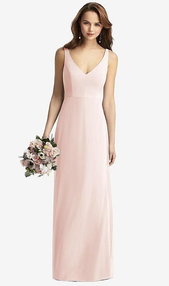 sleeveless v-back long trumpet gown
