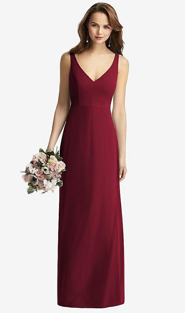 sleeveless v-back long trumpet gown