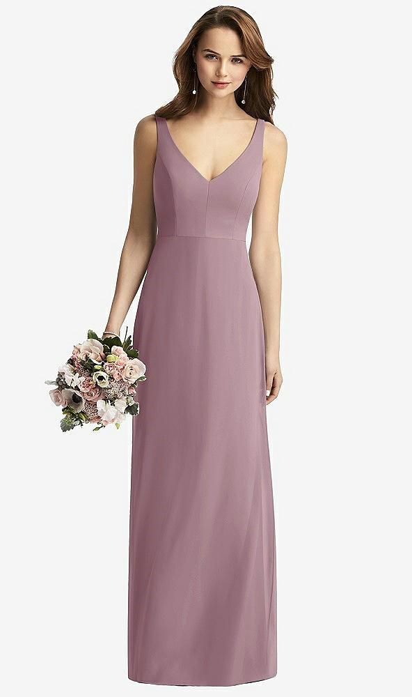 sleeveless v-back long trumpet gown