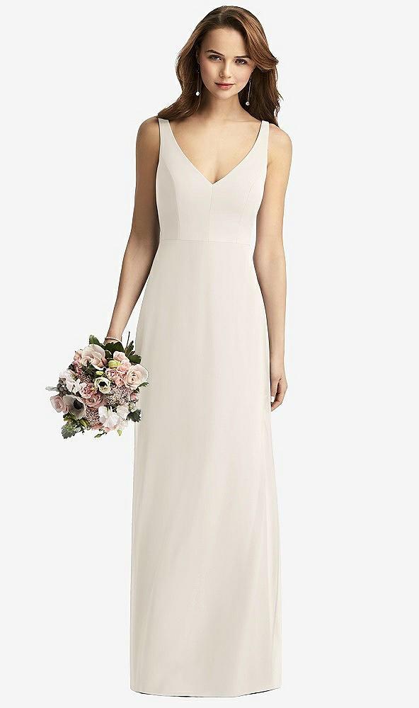 sleeveless v-back long trumpet gown