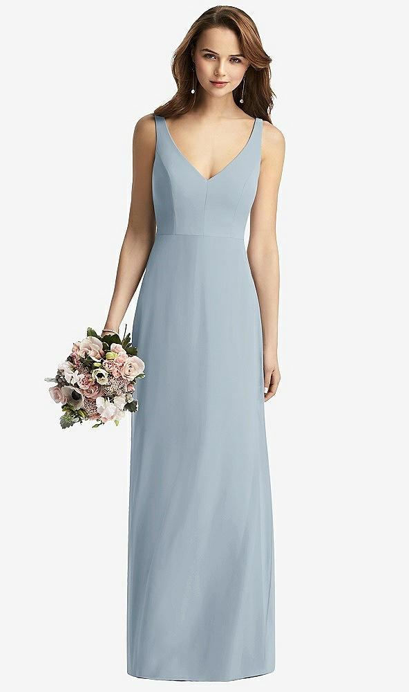 sleeveless v-back long trumpet gown