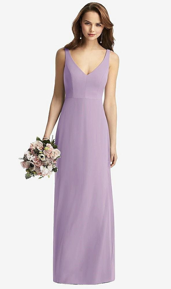 sleeveless v-back long trumpet gown