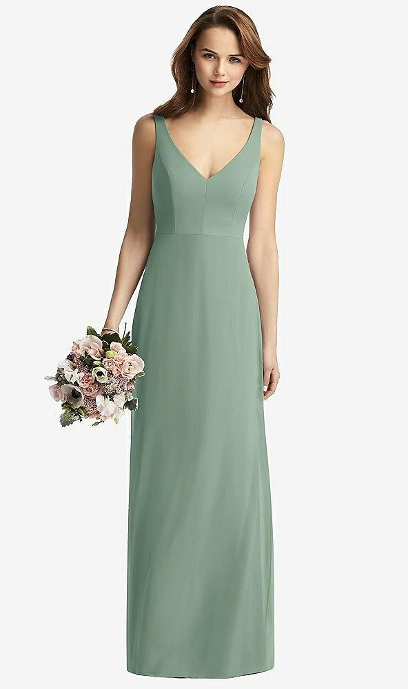 sleeveless v-back long trumpet gown