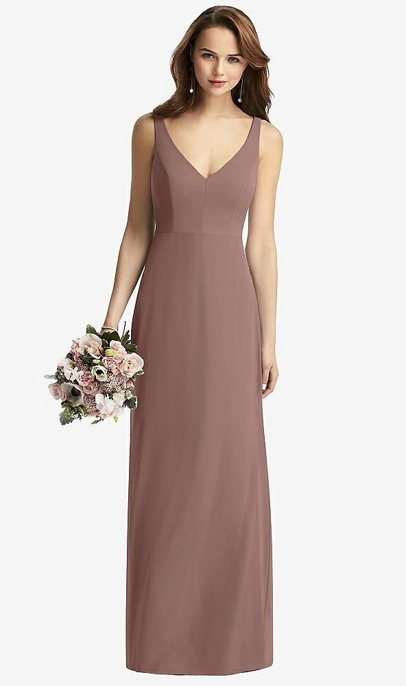 sleeveless v-back long trumpet gown