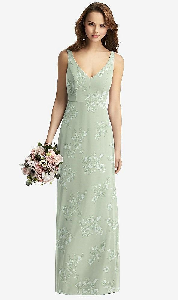 sleeveless v-back long trumpet gown