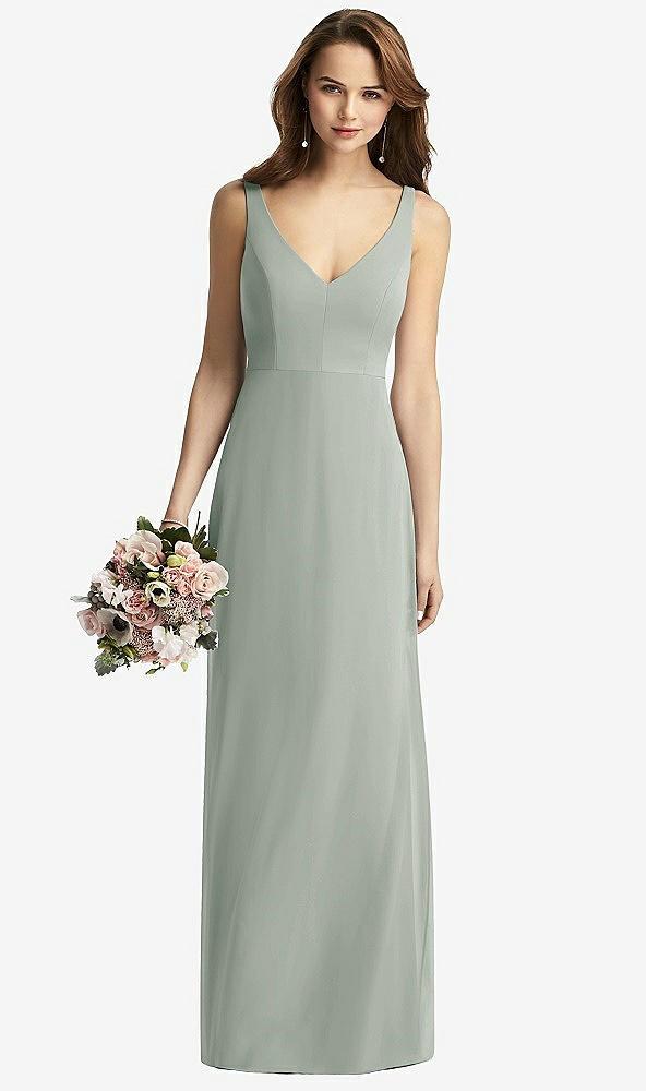 sleeveless v-back long trumpet gown