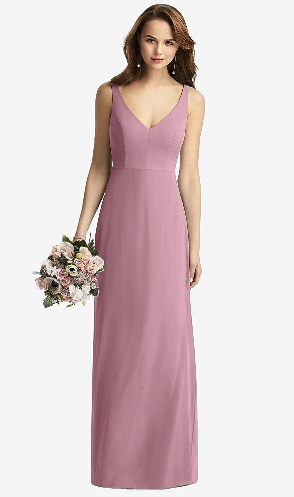sleeveless v-back long trumpet gown