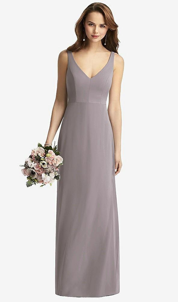sleeveless v-back long trumpet gown