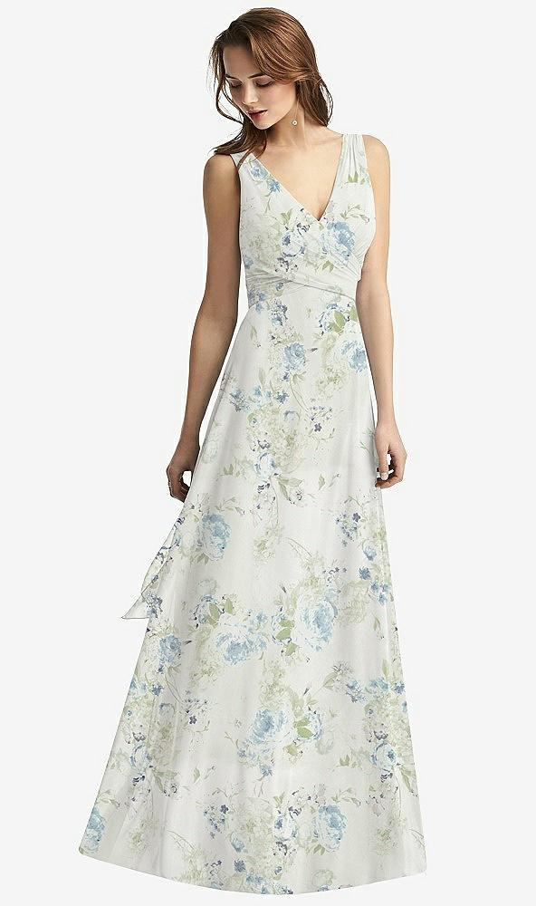 sleeveless v-neck chiffon wrap dress