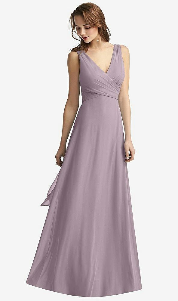 sleeveless v-neck chiffon wrap dress