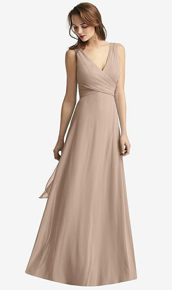sleeveless v-neck chiffon wrap dress